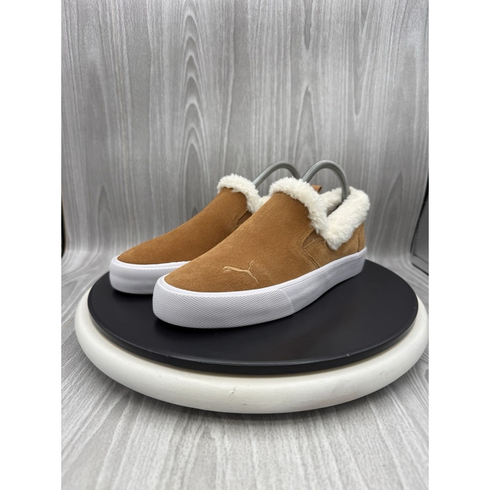 PUMA Bari Comfort Shearling Slip On Womens Size 7.5 Desert Tan Casual Shoes